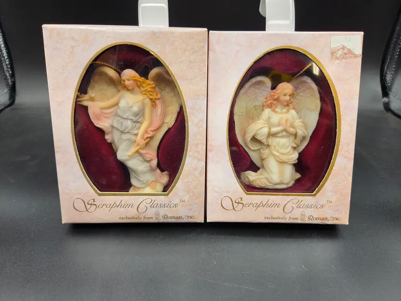 Vintage Seraphin Classics Angel Ornaments set of 2s - Isabel and Iris. Set of 2. 1994