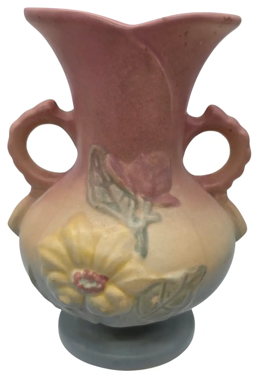 HULL ART POTTERY PINK 6-1/4" MAGNOLIA VASE # 15