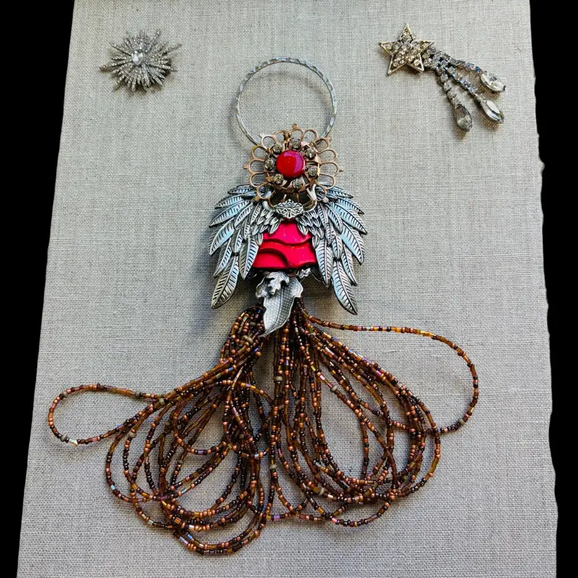 Original Arctic Angel Art Jewelry Doll “Fall-in” Angel - Mounted 8”x10” Linen Canvas Signed & Dated