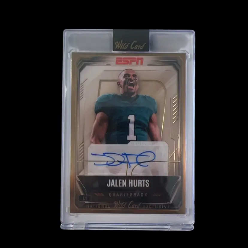 Jalen Hurts Wild Card ESPN 2026 National Exclusive Gold 1/1 Auto! Philadelphia Eagles