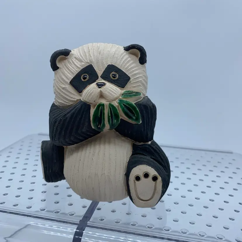 #3070 Handcrafted ceramic panda bear figurine by Artesania Rinconada, series #54.