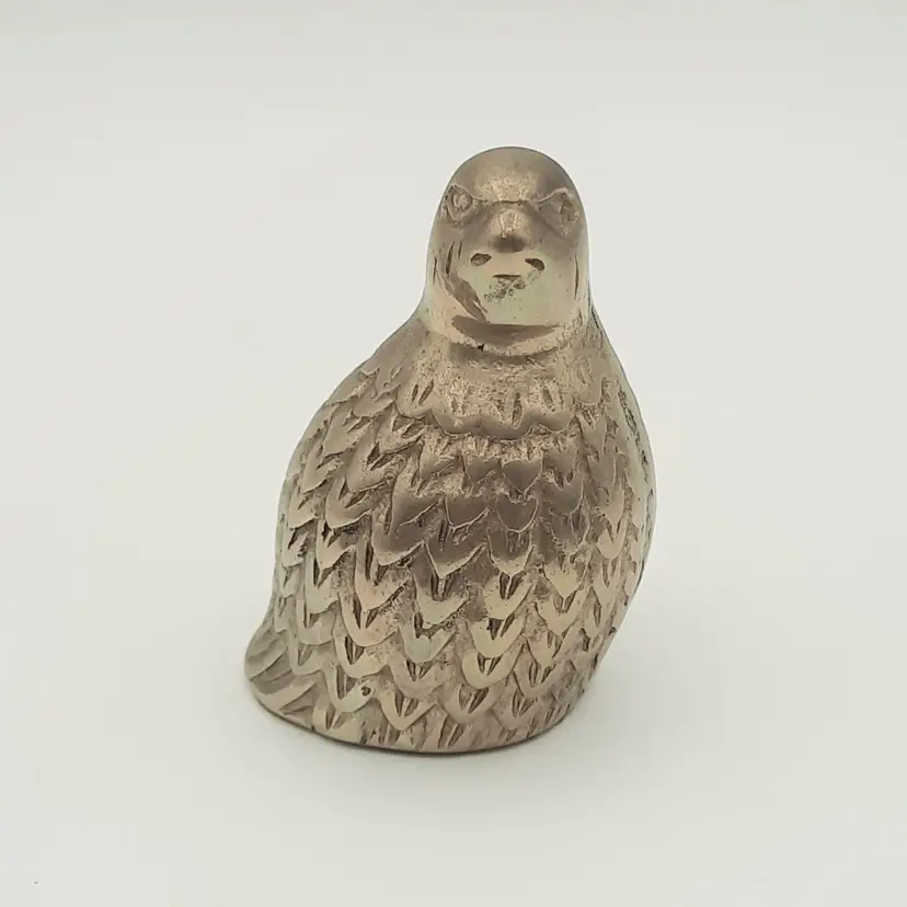 Vintage Brass Quail Bird Figurine