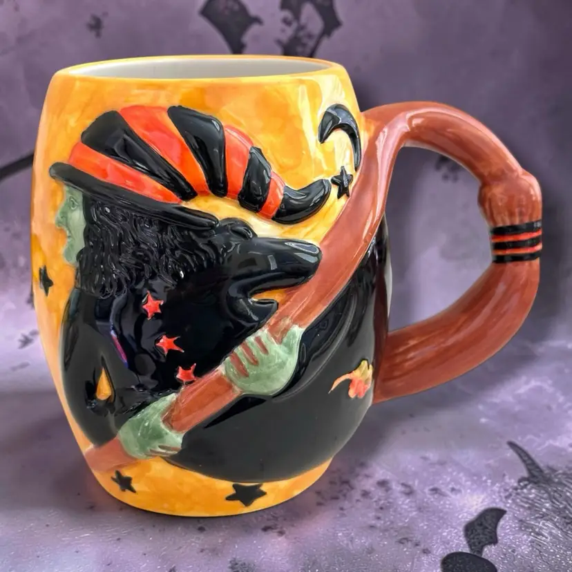 Halloween Witch 3D Ceramic Mug Cup Susan Winget Certified International 24oz