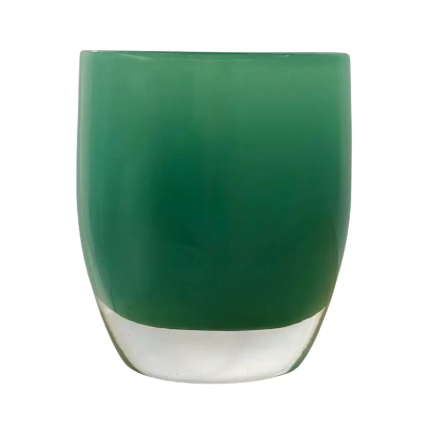 Glassybaby "Strength" Retired Aqua Green Hand Blown Votive  3.75” T x 3” W (Top)