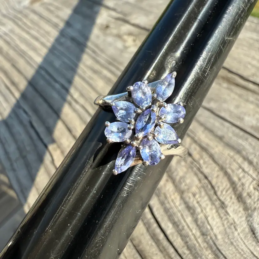 Sterling Tanzanite Ring Sz 8.25