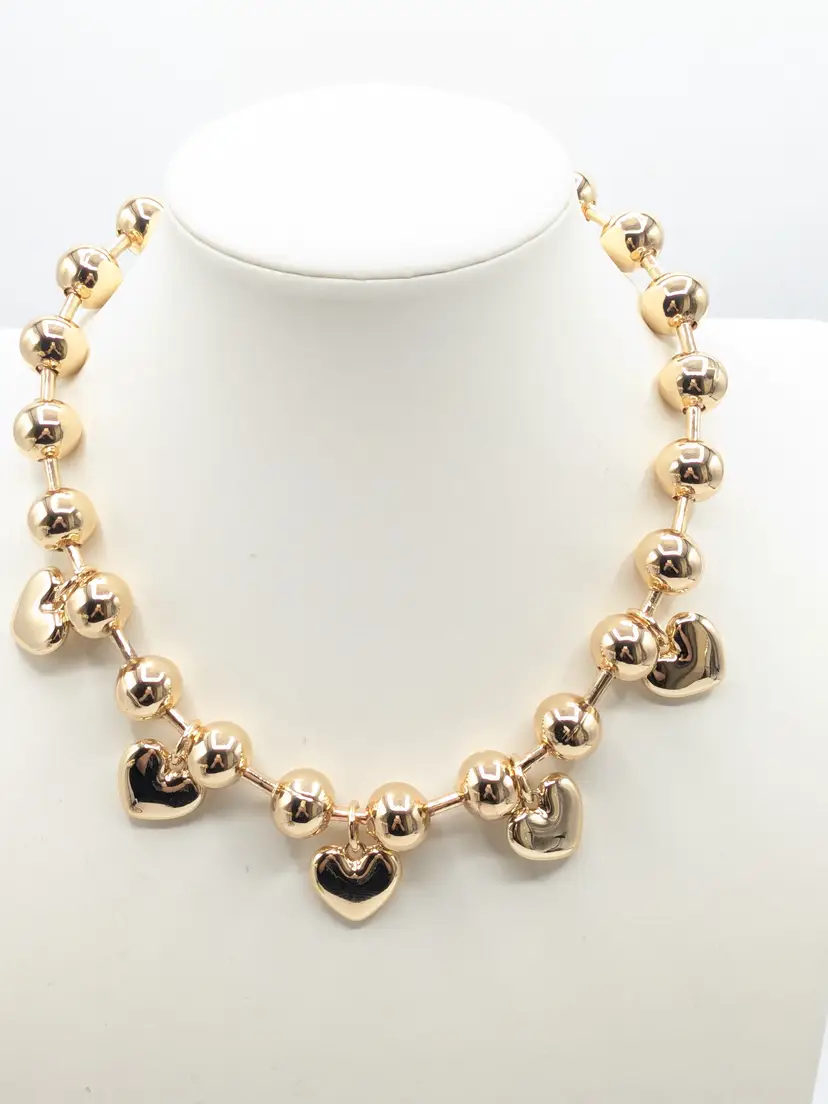 Nordstrom Open Edit Gold Tone Heart Necklace NWT