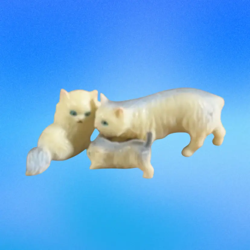 Vintage Hong Kong Plastic Cat Trio