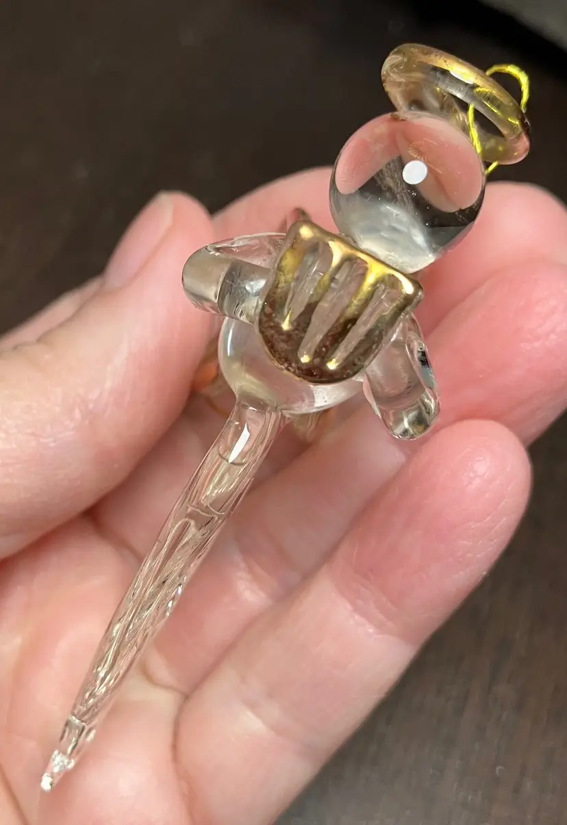 Clear Glass Ornament Angel With Wings and Halo Icicle Body