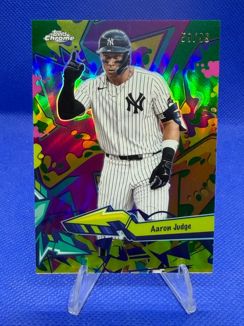 Aaron Judge 2026 Topps Chrome Baseball Wildstyle #59/99 Green New York Yankees