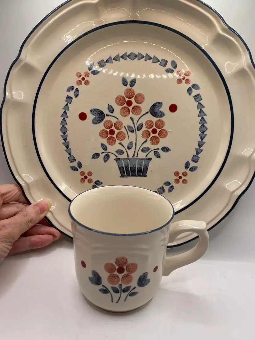 Vintage Hearthside Cumberland Brambleberry Stoneware Dinner Plate & Mug Set Japan