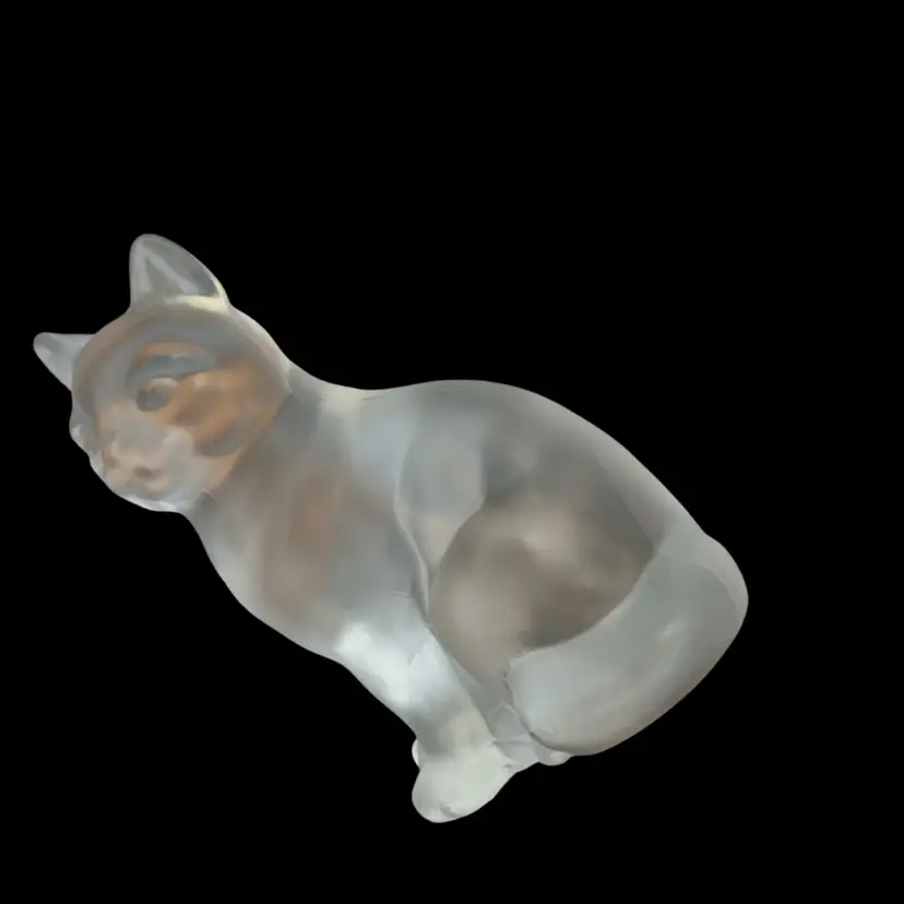 Fenton Frosted Opalescent Cat