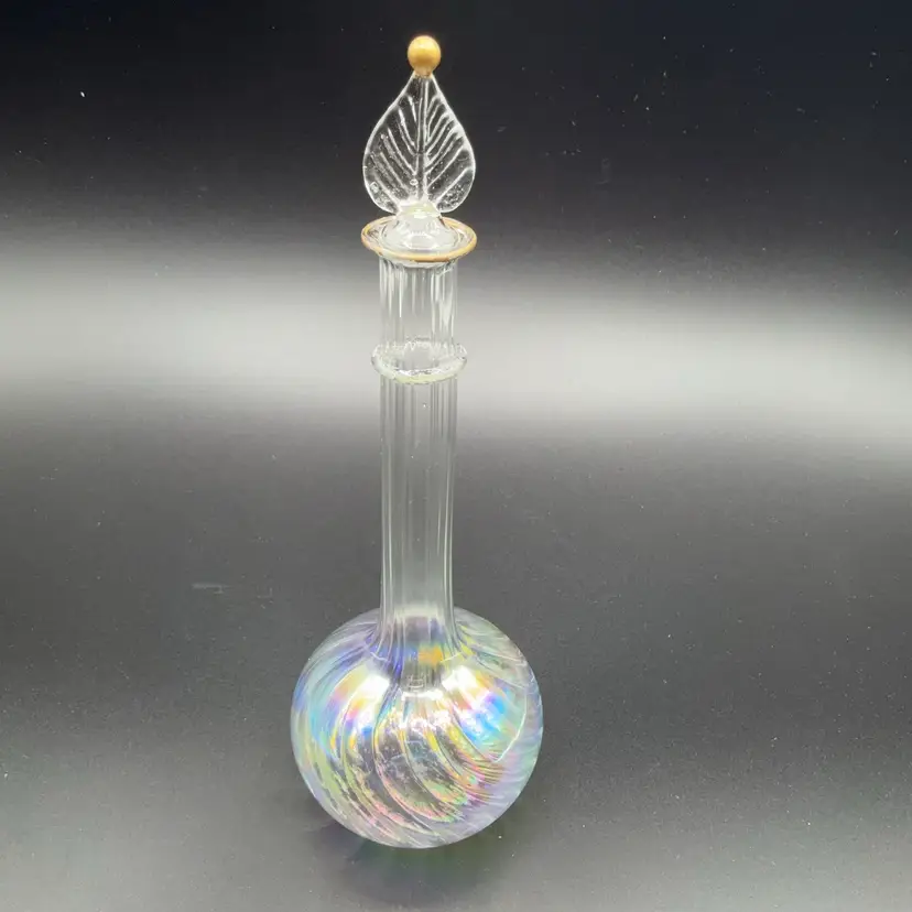 Delicate Thin Glass Irridecent Perfume Bottle