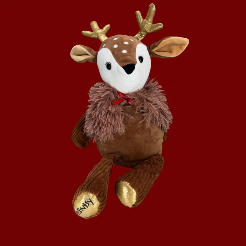 Scentsy Reindeer Buddy Plush | Christmas Stuffed Animal | Gold Antlers | Holiday Décor