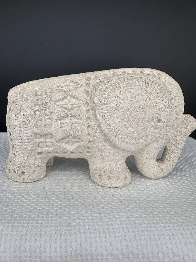 RARE Vintage Bitossi "Rimini White" Elephant - Aldo Londi / Flavia Italy