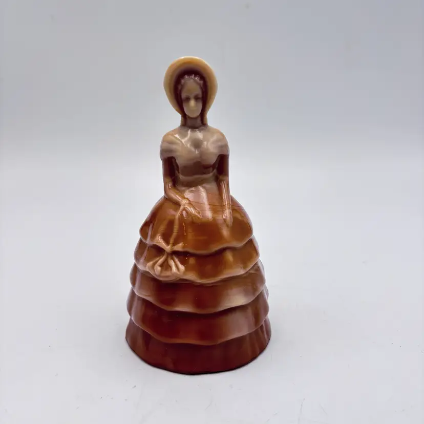 Vintage Summit Art Glass Melanie Southern Belle Lady CHOCOLATE DREAM Slag Glass Pressed Glass Figurine