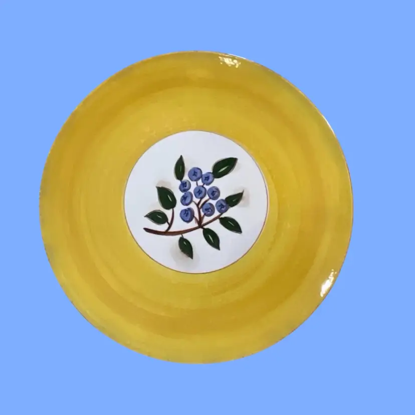#110- Vintage Redware Pottery Dinner Plate 8”  "Blueberry" Pattern By Stangl
