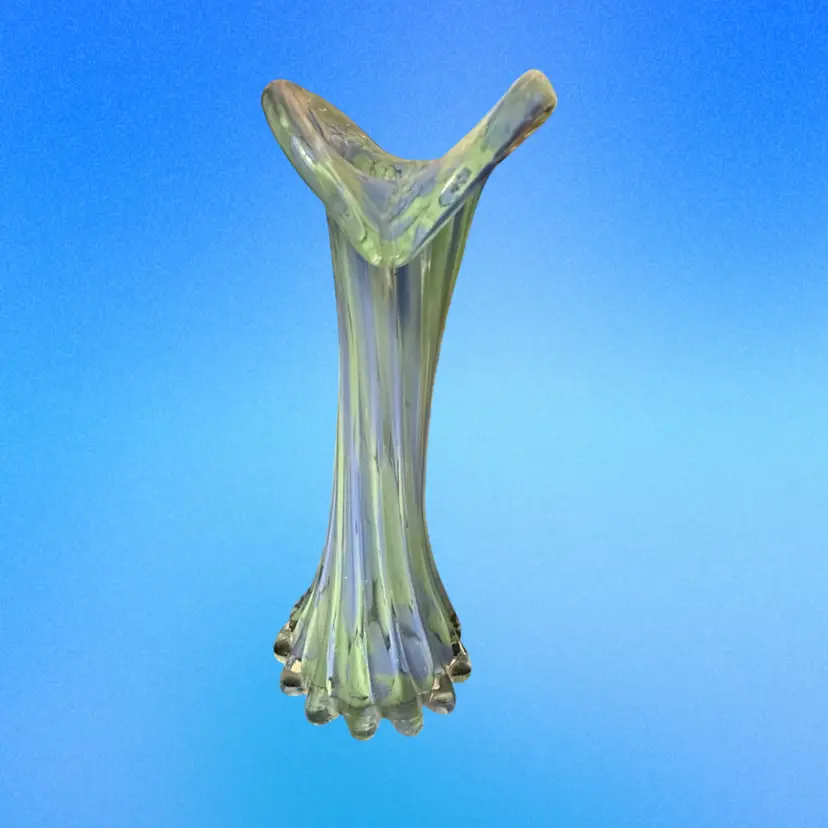 Blue And Green Cased Art Glass Vase