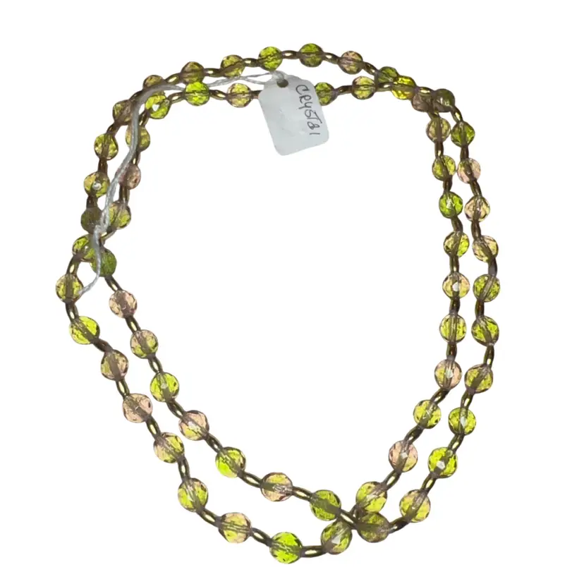 32” Crystal Necklace Pink & Green