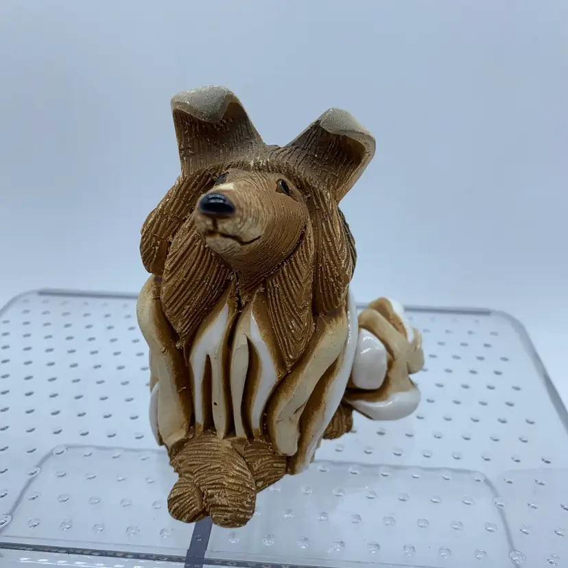 #3061 Handcrafted Artesania Rinconada ceramic Collie dog figurine.