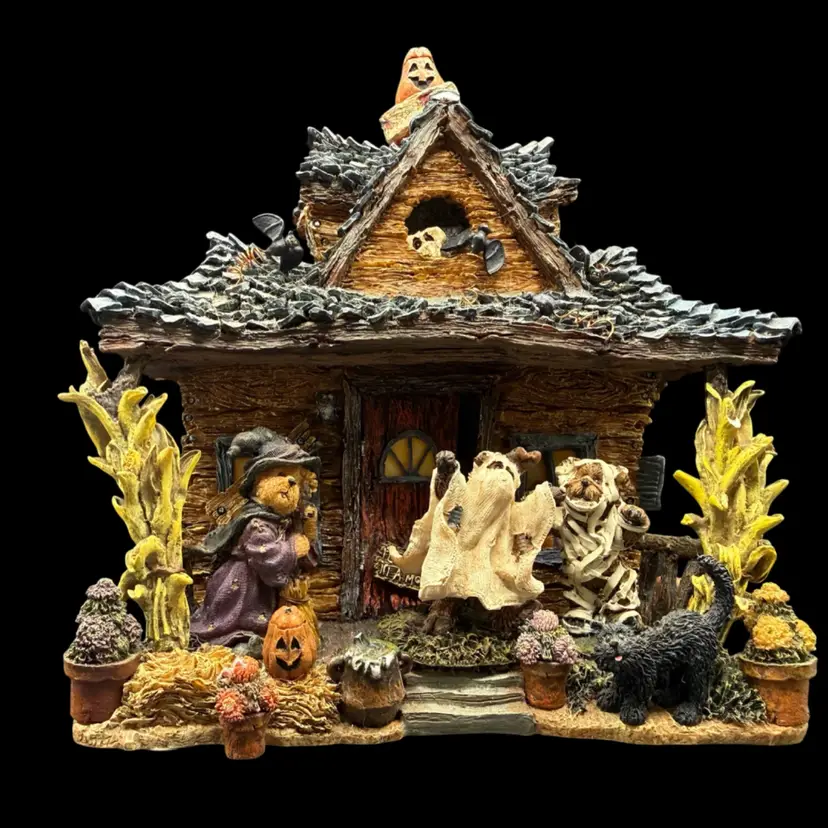 Boyd’s Bear Haunted House With 3 Bear Figurines See Note