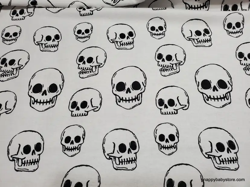 Skulls Flannel Fabric Remnant - 100% Cotton - Choose Size - Soft Craft & Quilting Fabric