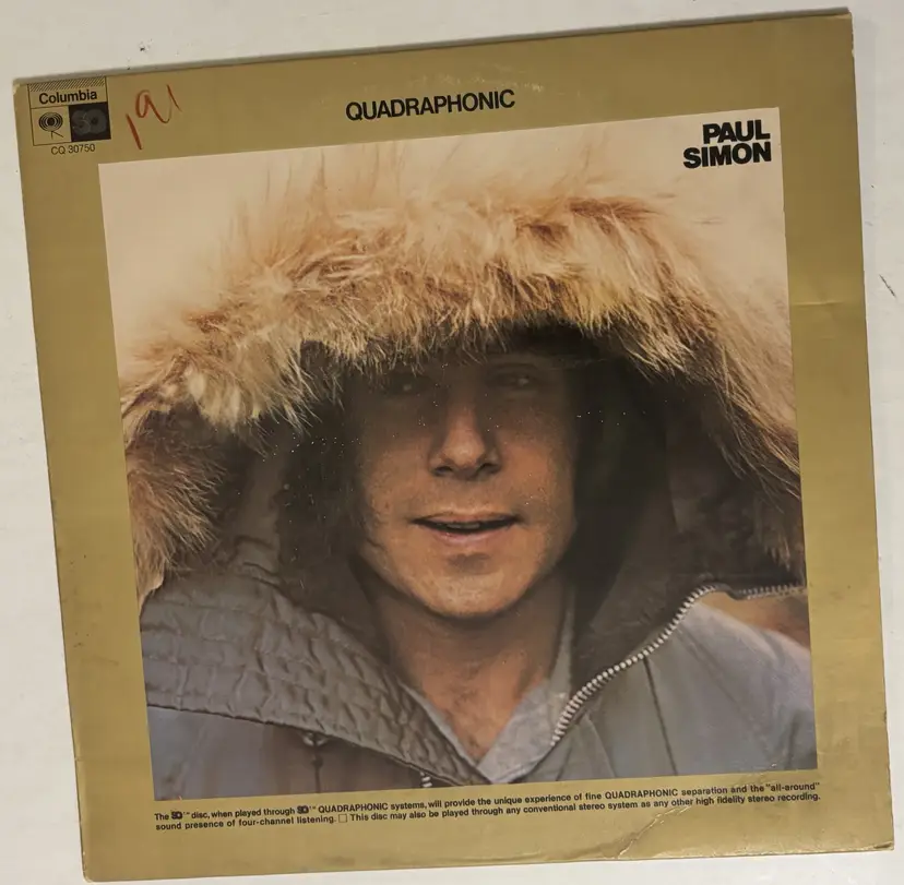 Paul Simon Quadraphonic Vinyl Record Columbia CQ-30750 Vintage 1972