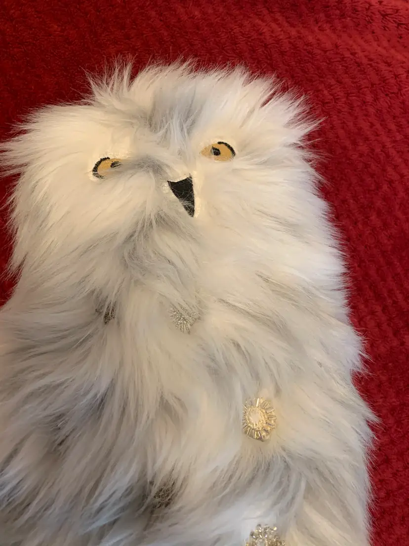 Pottery Barn Kids Teen Harry Potter Hedwig Owl Faux Fur Decorative Pillow Star