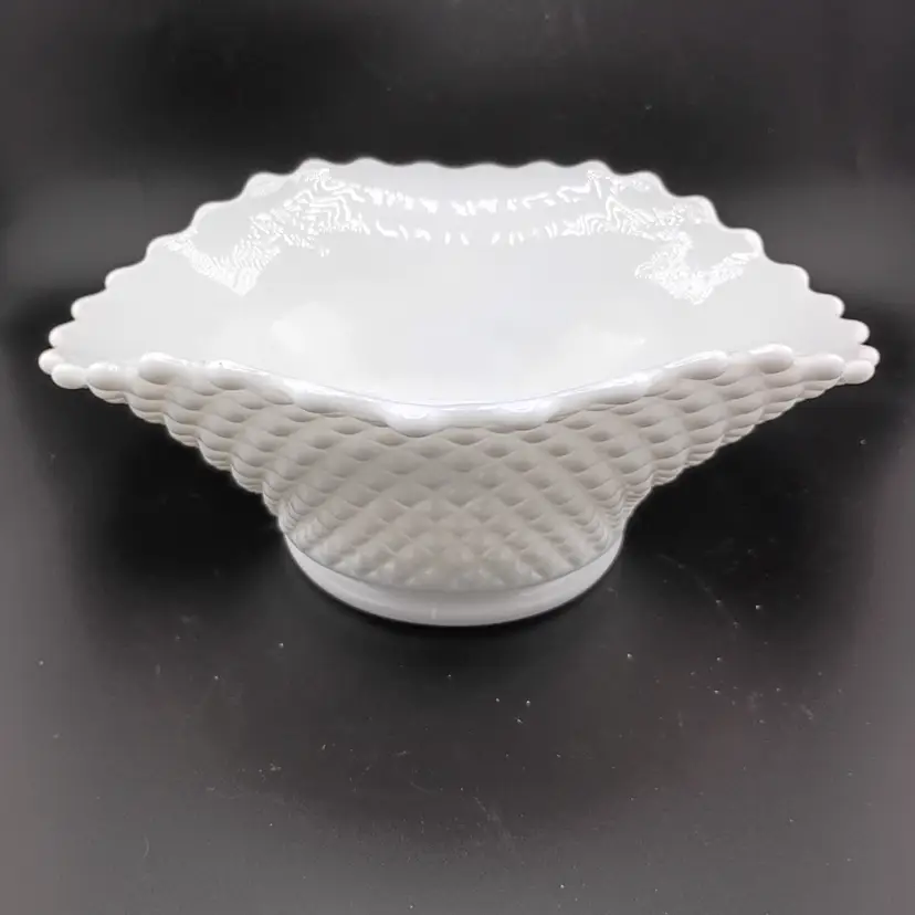 Westmoreland milk glass diamond point bowl