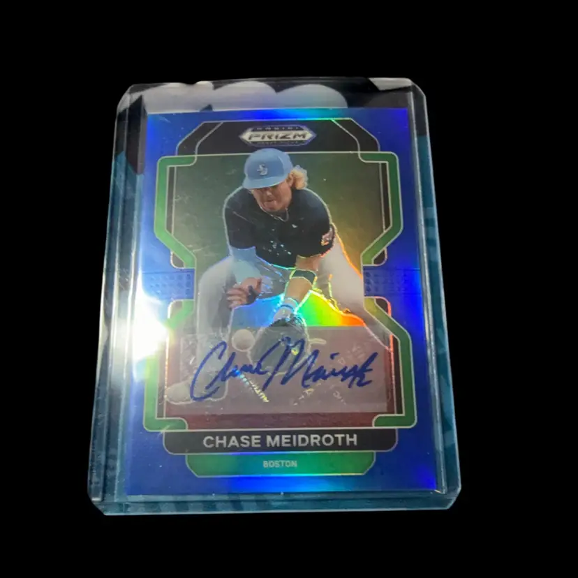 Chase Meidroth Panini Prizm Draft Picks Blue Prizm Auto /99 Boston Red Sox