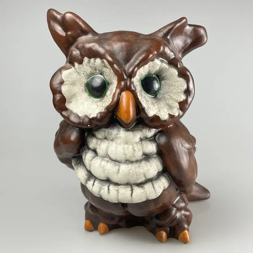 HOOT HOOT Owl That’s So CUTE Vintage Ceramic Mold Hobbyist Painted Fall Decor Goodness 8”