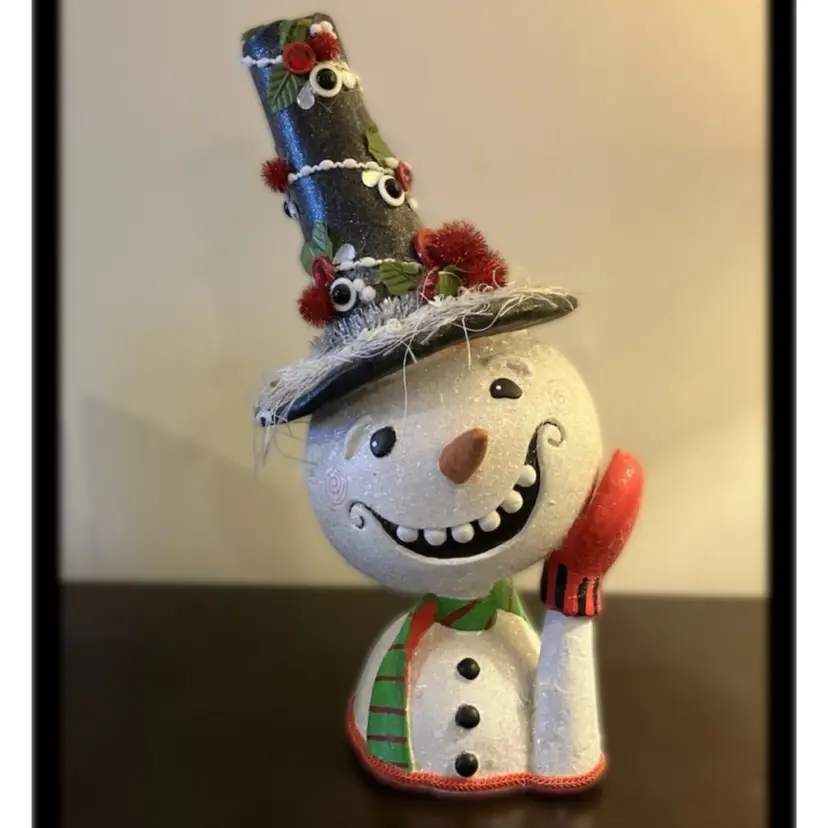 Vintage Funky/Retro Snowman Decor 14”x 6”