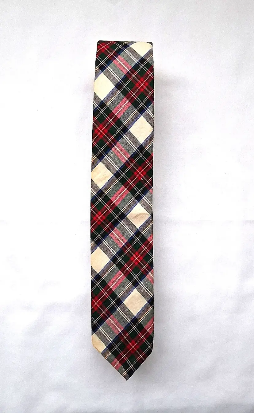 Vintage 2" Skinny Tartan Tie Made in Switzerland