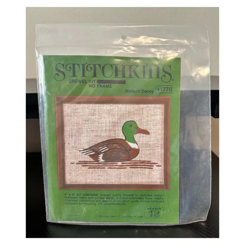 Stitchkins 1978 Crewel Kit Mallard Decoy #1770