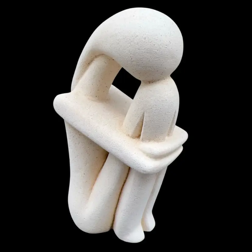 Cycladic Statue Thinking, Woman Accent Greek Art Inspired Large Porestone Statue decor Room Statue