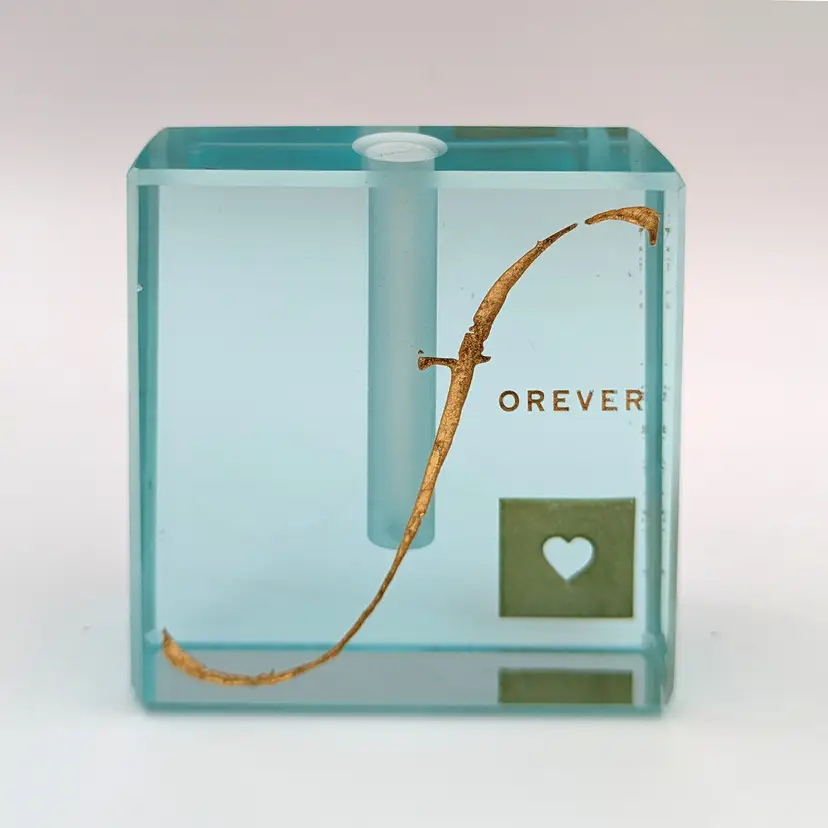 Vintage Art Glass Perfume 23kt Gold Leaf Forever Love Jeffrey Andrews Felt