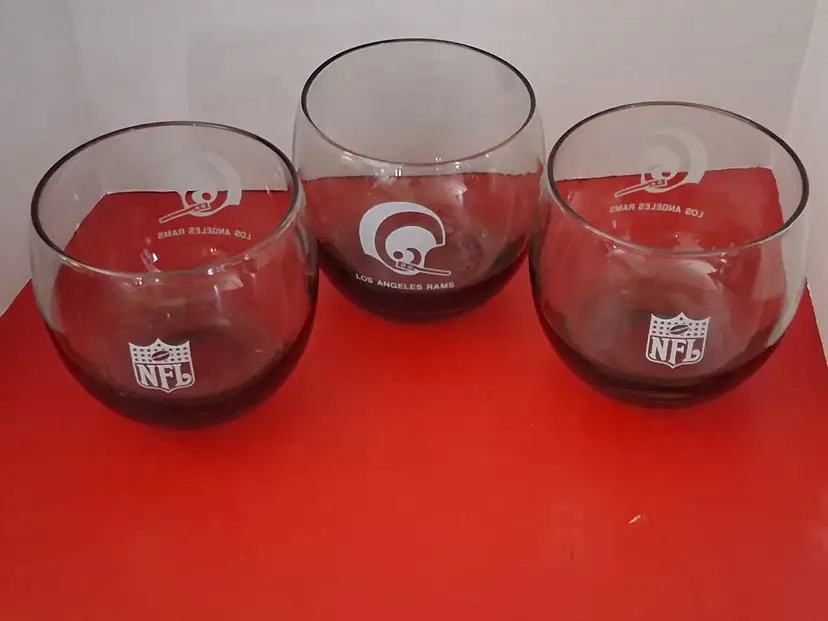 Los Angeles Rams NFL Logo Glass Set ~ Set of 3