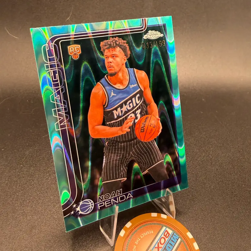 Noah Pends Teal Wave #/199 RC 2025-26 Topps NBA Chrome Update Orlando Magic