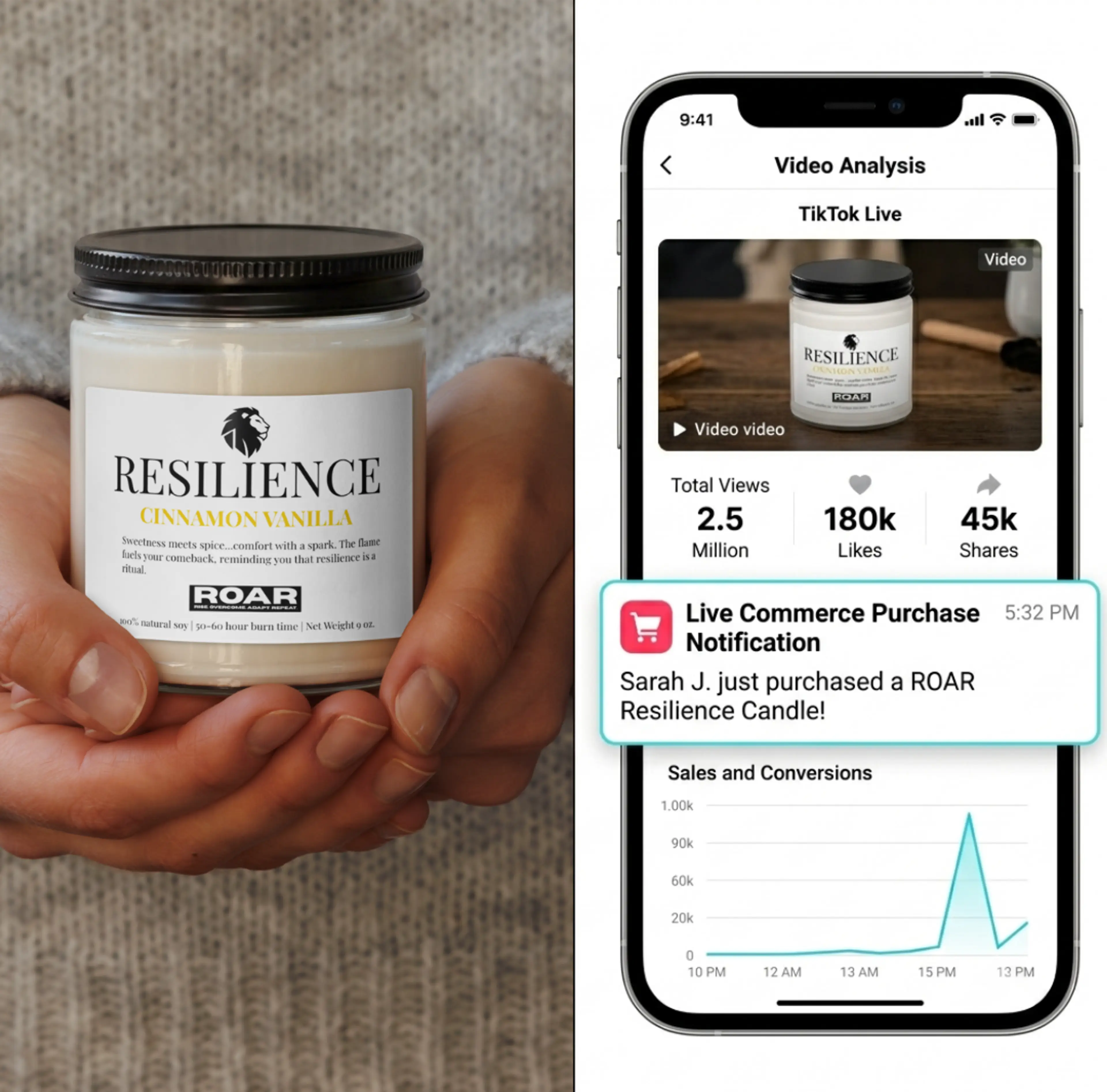 Product in scene with analytics