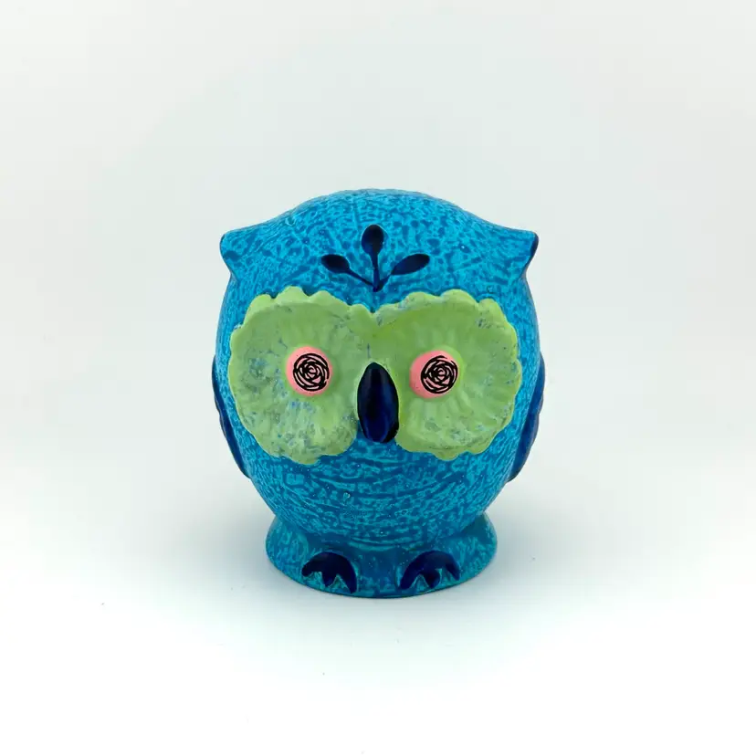 Vintage Enesco Owl Bank 3”x 3”x 3.25”