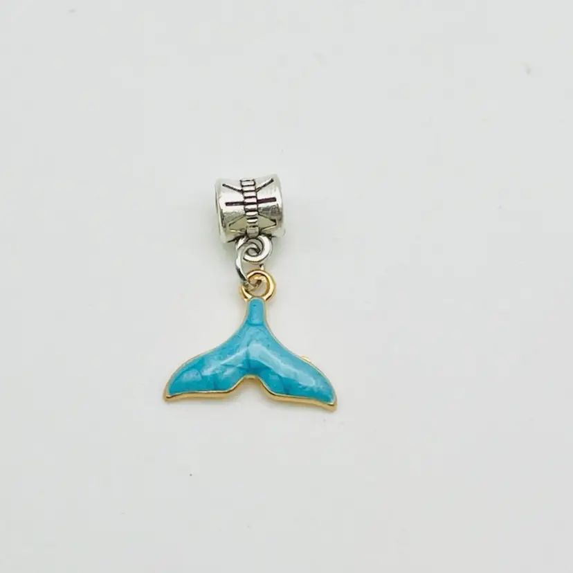 Blue Dolphin Gold Silver Tone European Charm - Seasonal Limited Edition