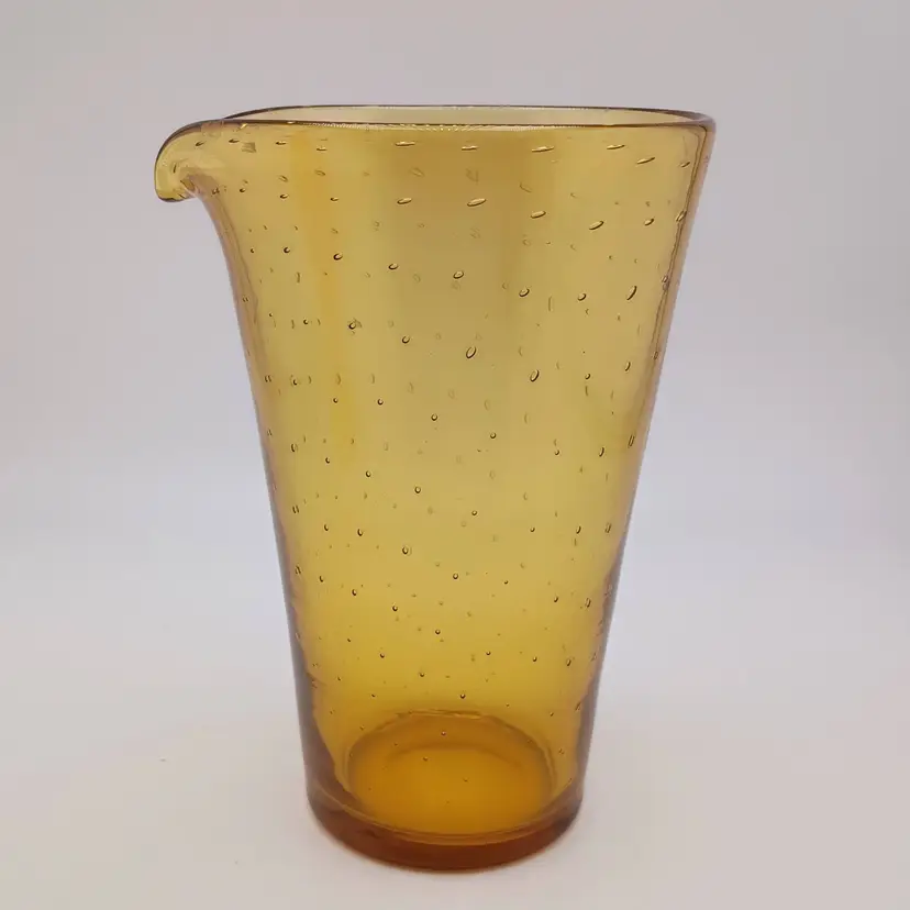 Amber blown glass pitcher (midcentury?)