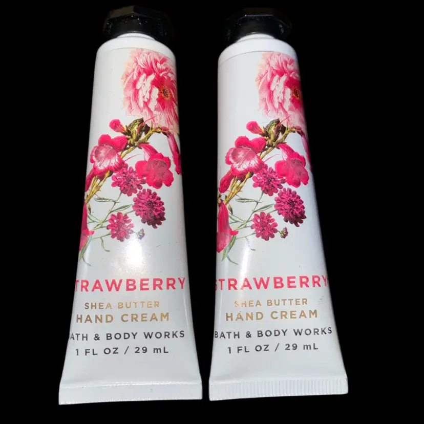 #02- Bath And Body Works TWO 1 Oz New Old Stock Hand Cream- Strawberry