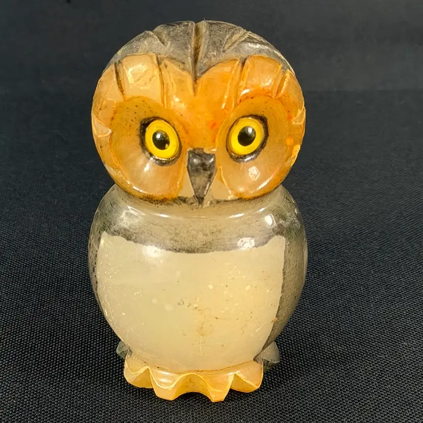 Carved Alabaster Owl