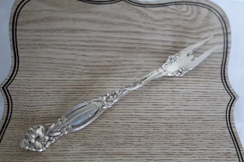Frontenac by International Sterling Antique Silver Pickle/Olive Fork 2-Tine