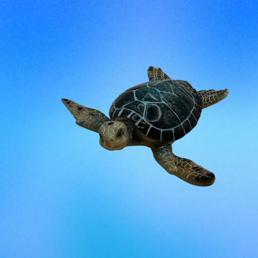 028 Green Tree Blue Sea Turtle