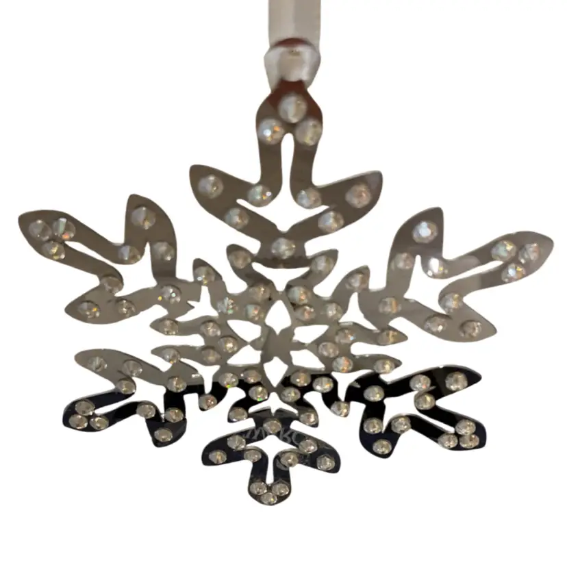 🎄3 Pc Swarovski Crystal Snowflake Ornament Set - In A Box