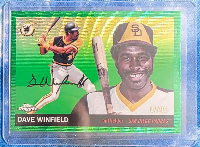 Dave Winfield 2025 Topps Chrome Platinum Green Wave Refractor/99 San Diego Padres