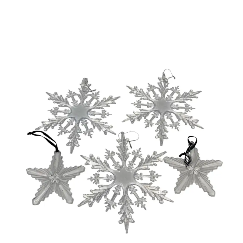 5 Snowflake Ornaments! 3-8” 2-4 1/2”!