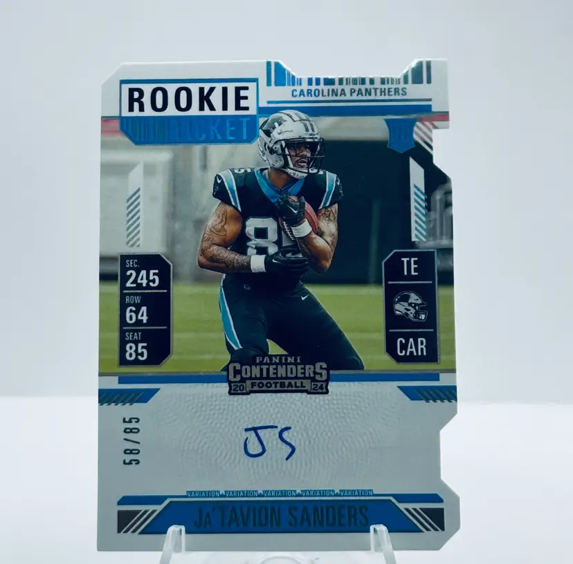 Ja'Tavion Sanders Rookie Ticket Auto Die-Cut #/85 - Carolina Panthers