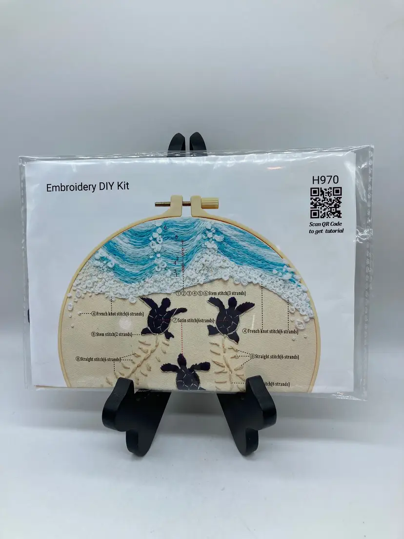 Turtle Beach Seashore Embroidery Kit